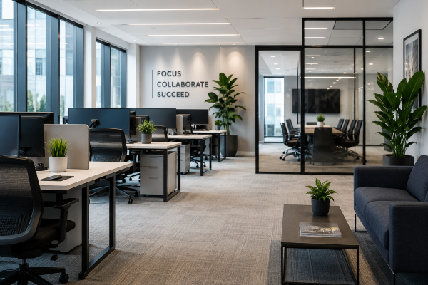 Modern office interior cleaned by commercial cleaning service in Linthicum Heights MD