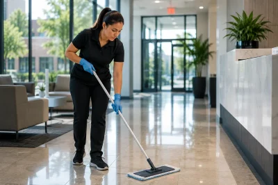 Commercial cleaning staff servicing office building in Linthicum Heights MD