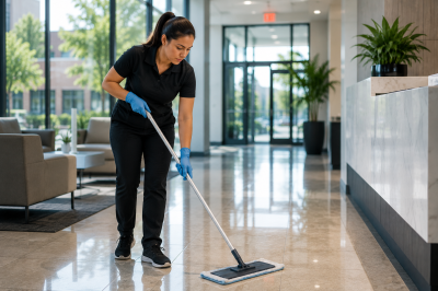 Commercial cleaning staff servicing office building in Linthicum Heights MD